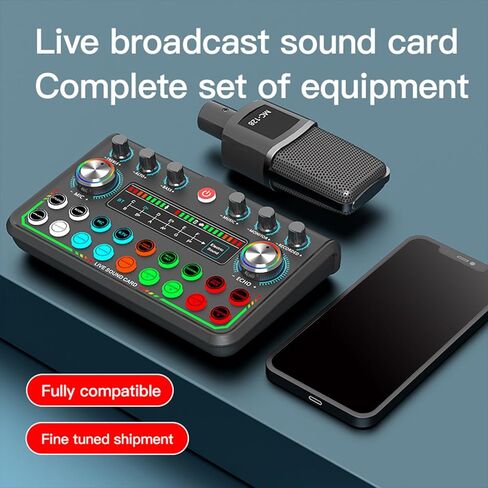 P99 Studio Grade Podcast Sound Card Condenser Mic Live Broadcast Music Studio Noise Cancelling Wide Compatibility USB Sound Card in Saudi Arabia