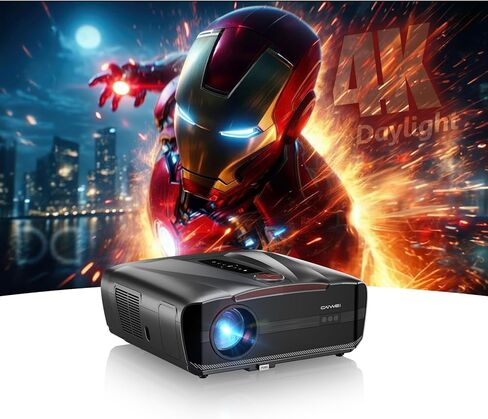 جهاز عرض ضوء النهار 4K Ultra HD 2300 High ANSI مسرح منزلي ذكي مع واي فاي 6، بلوتوث، NFC، تطبيقات البث، جهاز عرض نهاري ساطع، HDR10+، تركيز تلقائي، HDMI 2.1 ARC USB لألعاب فيديو الأفلام CIVE in Kuwait