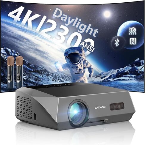 جهاز عرض ضوء النهار 4K Ultra HD 2300 High ANSI مسرح منزلي ذكي مع واي فاي 6، بلوتوث، NFC، تطبيقات البث، جهاز عرض نهاري ساطع، HDR10+، تركيز تلقائي، HDMI 2.1 ARC USB لألعاب فيديو الأفلام CIVE in Kuwait