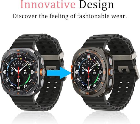 حافظة Amizee المعدنية متوافقة مع ساعة Samsung Galaxy Watch Ultra/Ultra 2(2025) 47 ملم مع غطاء خلفي، غطاء ممتص للصدمات واقٍ متين لساعة Galaxy Watch 7/8 Ultra، جرافيت/برتقالي in Kuwait