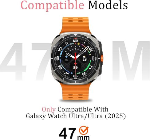 حافظة Amizee المعدنية متوافقة مع ساعة Samsung Galaxy Watch Ultra/Ultra 2(2025) 47 ملم مع غطاء خلفي، غطاء ممتص للصدمات واقٍ متين لساعة Galaxy Watch 7/8 Ultra، جرافيت/برتقالي in Kuwait