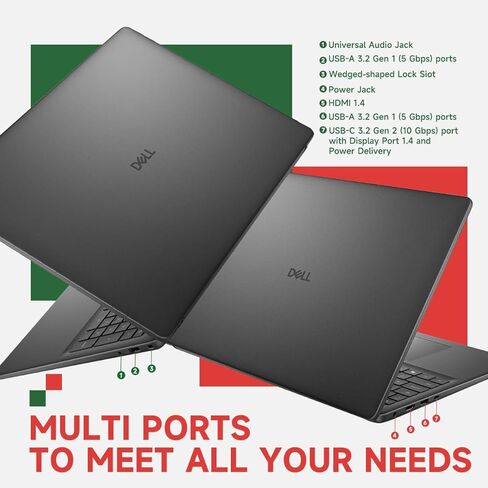 Dell 16 Touchscreen Laptop Computer - Intel 10-Core 7 150U (up to 5.4 GHz), 32 GB DDR5 RAM, 1 TB SSD, 16" FHD+ Touch Display, Backlit KB, Wi-Fi 6, Copilot AI, Windows 11 Pro, Black in Kuwait