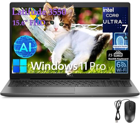 Dell 16 Touchscreen Laptop Computer - Intel 10-Core 7 150U (up to 5.4 GHz), 32 GB DDR5 RAM, 1 TB SSD, 16" FHD+ Touch Display, Backlit KB, Wi-Fi 6, Copilot AI, Windows 11 Pro, Black in Kuwait