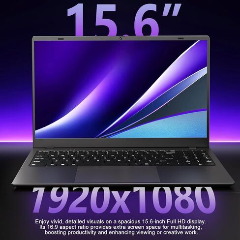كمبيوتر محمول 8 جيجابايت رام 256 جيجابايت SSD، كمبيوتر محمول مع معالج بنتيوم (يصل إلى 3.4 جيجا هرتز، Beats N5095)، شاشة FHD 15.6 بوصة، عمر بطارية طويل، Type-c، WiFi 5، BT 5.2، أجهزة كمبيوتر محمولة للأعمال والطلاب. in Saudi Arabia