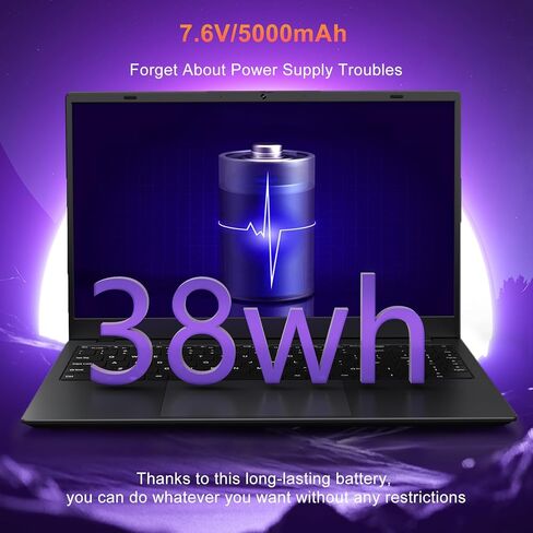 كمبيوتر محمول 8 جيجابايت رام 256 جيجابايت SSD، كمبيوتر محمول مع معالج بنتيوم (يصل إلى 3.4 جيجا هرتز، Beats N5095)، شاشة FHD 15.6 بوصة، عمر بطارية طويل، Type-c، WiFi 5، BT 5.2، أجهزة كمبيوتر محمولة للأعمال والطلاب. in Saudi Arabia