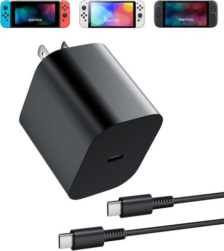 شاحن 60 وات للتبديل 2 مع كابل شحن طويل 3FT، يدعم وضع قاعدة التلفزيون 4K، مزود طاقة 20 فولت/3 أمبير سلك USB C سريع in Saudi Arabia