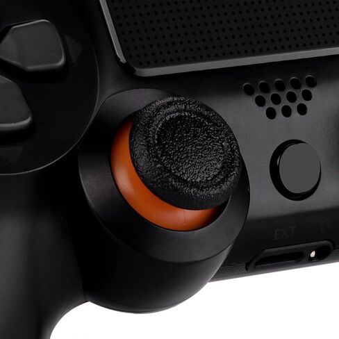 eXtremeRate Black ＆ Orange Dual-Color Thumbsticks Replacement Joystick for PS4, for PS4 Slim Pro Controller and for PS5 Controllers in Saudi Arabia