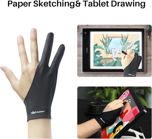 مجموعة تابلت الرسم HUION Inspiroy H640P مع قفاز رسم للفنانين من HUION مقاس كبير in Saudi Arabia
