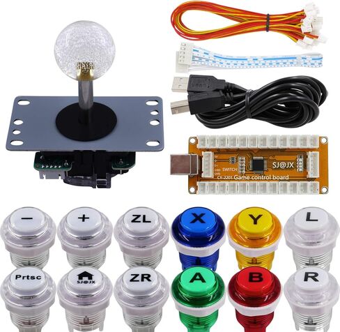 جهاز تحكم في الألعاب SJ@JX Arcade مزود بمنفذ USB ولوحة ألعاب Cherry MX وزر Microswitch و8 اتجاهات لجهاز Nintendo Switch PC PS3 Retropie Raspberry Pi MAME in Saudi Arabia