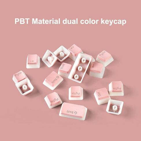 Pudding Dual-Color keycaps, Made of PBT Material, keycap Set with keycap Puller – Full 112-key Set, Transparent and White Jelly Style, Suitable for 61/62/64/68/84/87/104/108 Keyboards. in Saudi Arabia
