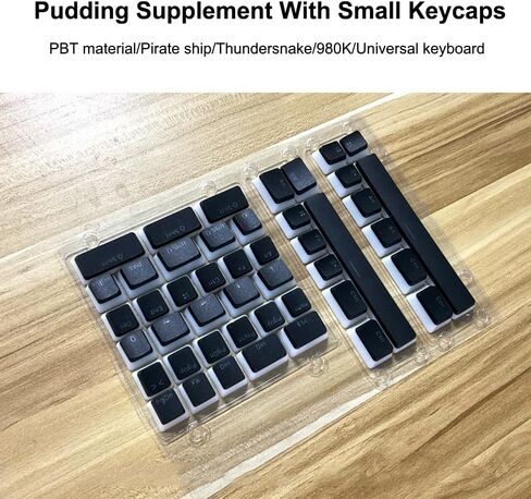 Pudding Dual-Color keycaps, Made of PBT Material, keycap Set with keycap Puller – Full 112-key Set, Transparent and White Jelly Style, Suitable for 61/62/64/68/84/87/104/108 Keyboards. in Saudi Arabia