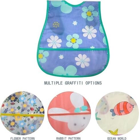 Children's Waterproof Food Bib - Double Layer EVA Insulated, Toddler Snack Pouch, Reusable Leak-Proof Meal Bag in Saudi Arabia
