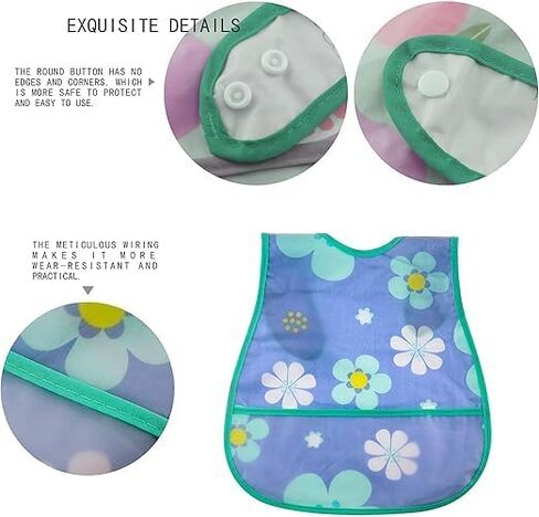 Children's Waterproof Food Bib - Double Layer EVA Insulated, Toddler Snack Pouch, Reusable Leak-Proof Meal Bag in Saudi Arabia