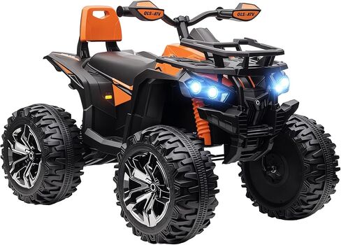 Aosom 12V Kids Ride on ATV, 4 Wheeler for Kids with Treaded Tires, Electric Quad Car with Music, USB, MP3 and Headlights for Boys and Girls, Red in Kuwait