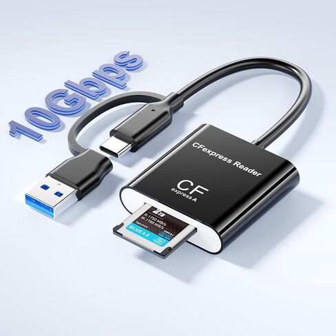 قارئ بطاقات CFExpress من النوع A مع USB 3.2 (الجيل 2) بسرعة 10 جيجابت في الثانية، ومحول USB-C وUSB-A 2 في 1 من النوع A CFexpress، وقارئ بطاقات CF Express من النوع A متوافق مع أنظمة التشغيل Windows/Mac/Linux/Android (ليس لبطاقة XQD) in Kuwait