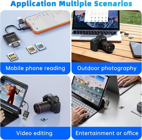 قارئ بطاقات CFExpress من النوع A مع USB 3.2 (الجيل 2) بسرعة 10 جيجابت في الثانية، ومحول USB-C وUSB-A 2 في 1 من النوع A CFexpress، وقارئ بطاقات CF Express من النوع A متوافق مع أنظمة التشغيل Windows/Mac/Linux/Android (ليس لبطاقة XQD) in Kuwait