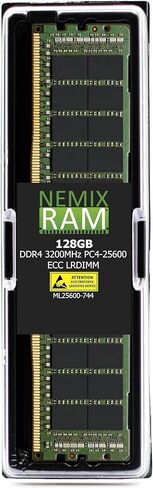 NEMIX RAM 512GB (4X128GB) DDR4 3200MHZ PC4-25600 4Rx4 1.2V CL22 288-PIN ECC LRDIMM تحميل مجموعة ذاكرة الخادم المنخفضة in Kuwait