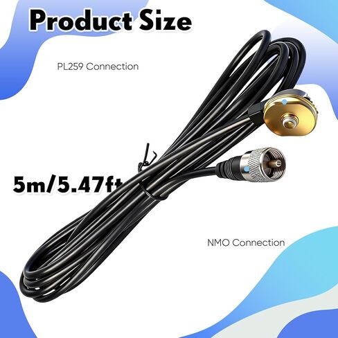 Nmo هوائي جبل مع 13ft خسارة منخفضة Rg58 كابل محوري Pl259 التوصيل 3/8 "ثقب جبل لتركيب Nmo HF VHF UHF CB هوائي الراديو in Saudi Arabia