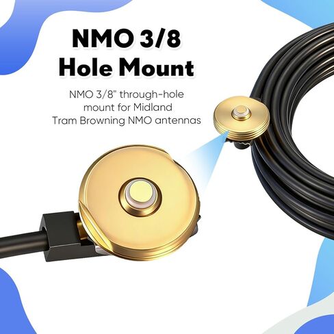 Nmo هوائي جبل مع 13ft خسارة منخفضة Rg58 كابل محوري Pl259 التوصيل 3/8 "ثقب جبل لتركيب Nmo HF VHF UHF CB هوائي الراديو in Saudi Arabia