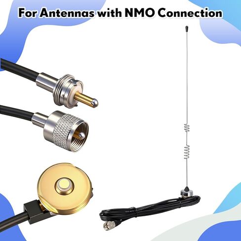 Nmo هوائي جبل مع 13ft خسارة منخفضة Rg58 كابل محوري Pl259 التوصيل 3/8 "ثقب جبل لتركيب Nmo HF VHF UHF CB هوائي الراديو in Saudi Arabia