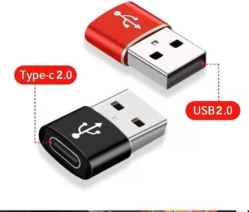 محول يو اس بي | محول USB من النوع A إلى USB من النوع C، شواحن 2.0، نقل البيانات، دعم صوتي بدون فقدان لسماعات الرأس - عبوة من 3 قطع in Saudi Arabia