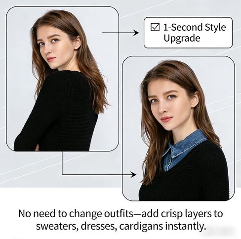 Denim False Collar for Women – The Ultimate Layering Essential for Women, Versatile Detachable Denim False Collar in Saudi Arabia