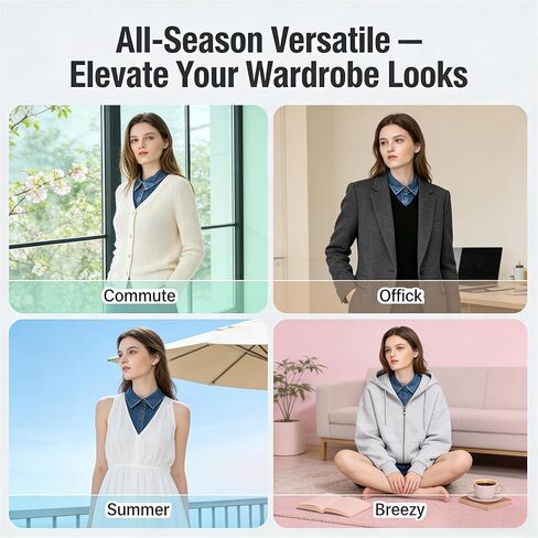 Denim False Collar for Women – The Ultimate Layering Essential for Women, Versatile Detachable Denim False Collar in Saudi Arabia