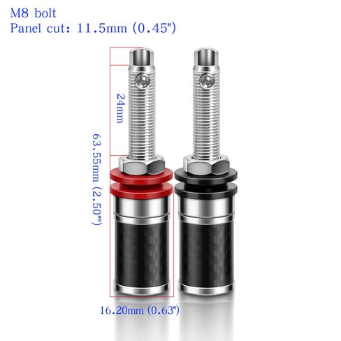 HiFi Speaker Binding Post Rhodium-Plated Copper Hi-end Speaker Banana Plug Socket Terminals Screw Locking Audiophile Banana Jack Connectors, for Thick Baffle/HiFi Speakers (2 Pairs/4 Pcs) in Saudi Arabia