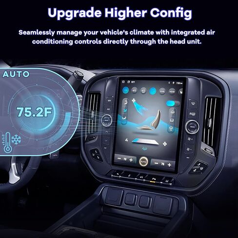 12.1" Radio Upgrade for Chevy Silverado GMC Sierra 2014-2018 8Core Sierra Stereo Android 13 T-Style Vertical Screen Headunit Wireless CarPlay Android Auto GPS 48EQ Backup Camera Mic,4+64G in Saudi Arabia