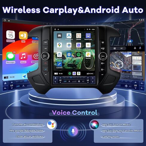 12.1" Radio Upgrade for Chevy Silverado GMC Sierra 2014-2018 8Core Sierra Stereo Android 13 T-Style Vertical Screen Headunit Wireless CarPlay Android Auto GPS 48EQ Backup Camera Mic,4+64G in Saudi Arabia