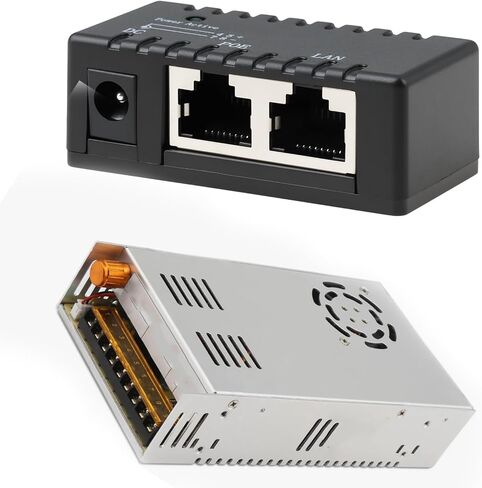 POE Injector DC5521 48V 0.5A for 12V 24V 48V Ethernet Power Supply Black in Saudi Arabia