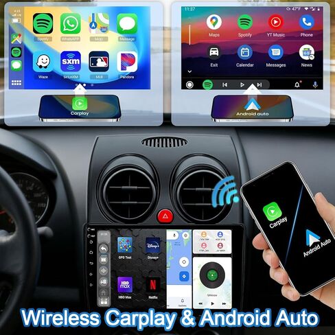 راديو سيارة 2+64 جيجا لسيارة Nissan Rogue 9 بوصة تعمل باللمس 2007-2015 ستيريو، Carplay لاسلكي/Andriod Auto/Bluetooth/WiFi //EQ Audio/AM/FM/ملاحة/كاميرا AHD in Saudi Arabia
