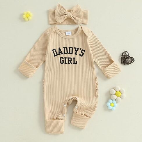 Baby Girl My First Valentines Romper Outfit Ribbed Long Sleeve One Piece Jumpsuit Headband 2Pcs Clothes Set in Saudi Arabia