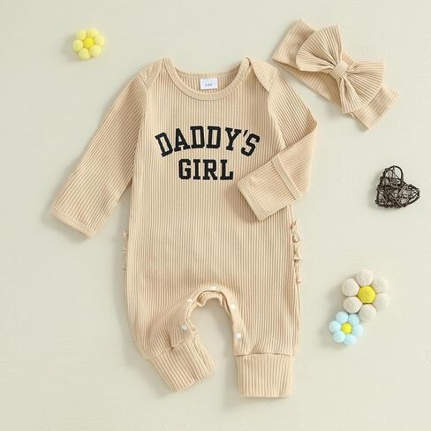 Baby Girl My First Valentines Romper Outfit Ribbed Long Sleeve One Piece Jumpsuit Headband 2Pcs Clothes Set in Saudi Arabia