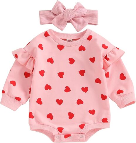 Infant Baby Girl Romper Newborn Clothes Winter Spring Jumpsuit with Headband 2Pcs Outfits 3 6 9 12 18 Months in Saudi Arabia