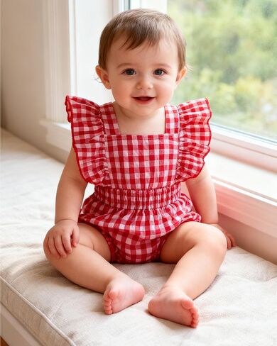 Baby Girl Clothes Newborn Girl Outfit Ruffle Sleeve Romper Bodysuit Headband 0-18 Month 2PCS Summer in Saudi Arabia