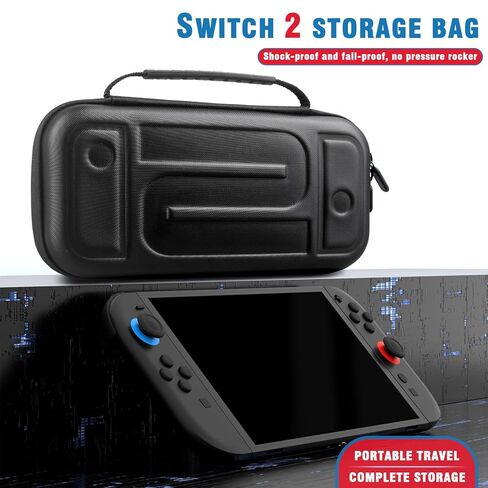 VGBUS Carrying Case for Nintendo Switch 2 2025, Protective Hard Shell Case with 15 Game Card Slots, Portable Travel Bag for Switch 2 Console and Accessories (Black) in Saudi Arabia