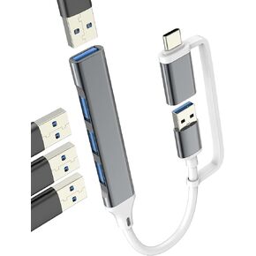منفذ USB A Hub USB C محول Macbook Laptop Splitter Thunderbolt (4in1) سلك لوحة المفاتيح OTG Plug لأجهزة Ipad Pro Mini Air Expander Mouse، محرك كابل بيانات سريع متوافق مع Samsung Extender Dongle in Kuwait