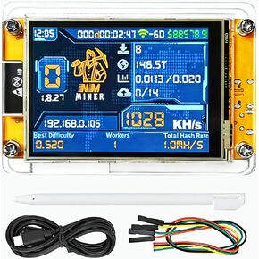 Bitcoin Lottery Miner 1010H/s Hashrate Miner V2 ESP-WROOM-32 CYD Development Board 2.8" Smart Display BTC Miner Module Crypto Solo Mining Machine (Yellow) in Saudi Arabia