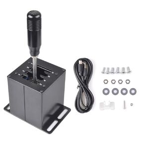 ZHSYMX PC USB Simulator Shifter متوافق مع Logitech G29 /G27 /G25 /G920، عجلة القيادة Thrustmaster T300 T500 المطبقة على ATS ETS Dust WRC Sim Racing Games H Shifter 6+R (نظام الكمبيوتر الشخصي) أسود in Saudi Arabia