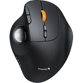 ProtoArc Wireless Bluetooth Trackball Mouse, EM02 Two Adjustable Angle Ergonomic Rechargeable Computer Ball Mouse, 3 Device Connection, Thumb Control and Smooth Tracking for Laptop, PC, Mac-Gray in Saudi Arabia