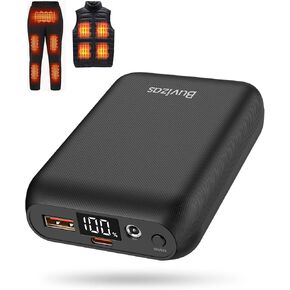 حزمة بطارية سترة ساخنة 16000 مللي أمبير في الساعة 7.4 فولت/5 فولت متوافقة مع ORORO، حزمة بطارية 7.4 فولت لسترة ساخنة مع كابلين محول، بنك طاقة سترة قابلة لإعادة الشحن 5 فولت لـ MNZZ، لـ Waitcoss، لـ Weamest in Kuwait