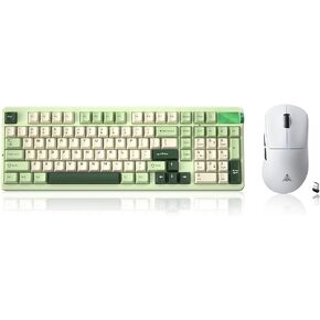 LEOBOG A98 Wireless Mechanical Keyboard and Mouse Combo, RGB Backlit Rechargeable 8000mAh Battery, Creamy Keyboard with Number Pad+ 2400DPI Mice, Programmable Keyboard Mouse with Software for PC Gamer in Kuwait