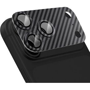 Carbon Fiber Texture Camera Lens Protector for iPhone 17 Pro Max, 9H+ Tempered Glass Cover, [12Ft Shatterproof Military-Grade] [Unobstructed Shooting] [Case-Friendly]-Black in Kuwait