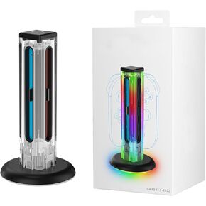 قاعدة شحن Vikye لجهاز NSwitch 2(2025)، قاعدة شحن مغناطيسية محمولة ثنائية الاتجاه مع 9 مصابيح RGB لملحقات NSwitch 2 in Saudi Arabia