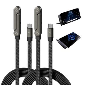 240W Invisible Stand Charging Cable, 2-in-1 Adjustable Phone Holder with 90° Angled USB-C Cord, 5ft Fast Charge Cable for iPhone 12-17, Smartphones, Tablets(1 Pcs) in Kuwait