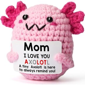 Niece Gifts from Aunt - Mini Crochet Axolotl Plush with Message Card, Birthday Christmas Valentines Day Graduation Back to School Gifts for Niece from Auntie Uncle in Kuwait