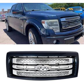Chrome Front Grille Compatible with 2009-2014 Ford F150 Platinum Style Bumper Grill Assembly Replace for DL3Z8200EA,FO1200631C in Saudi Arabia