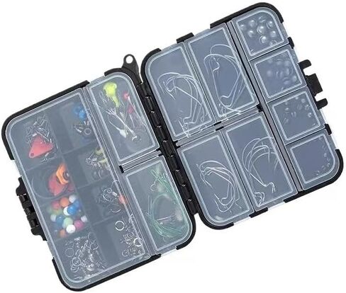 Mini Plastic Tackle Box,12 Grids Fishing Accessories Organizer, Outdoor Fishing Storage Containers,Portable Tackle Box (Black) in Saudi Arabia