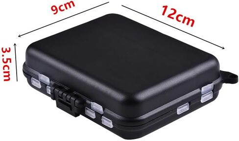 Mini Plastic Tackle Box,12 Grids Fishing Accessories Organizer, Outdoor Fishing Storage Containers,Portable Tackle Box (Black) in Saudi Arabia